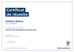 Certification Facebook Ads